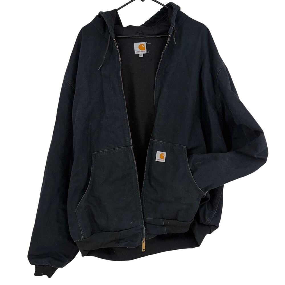 Carhartt Men's Black Canvas Helmets to Hardhats Jacket Size 2XL Tall